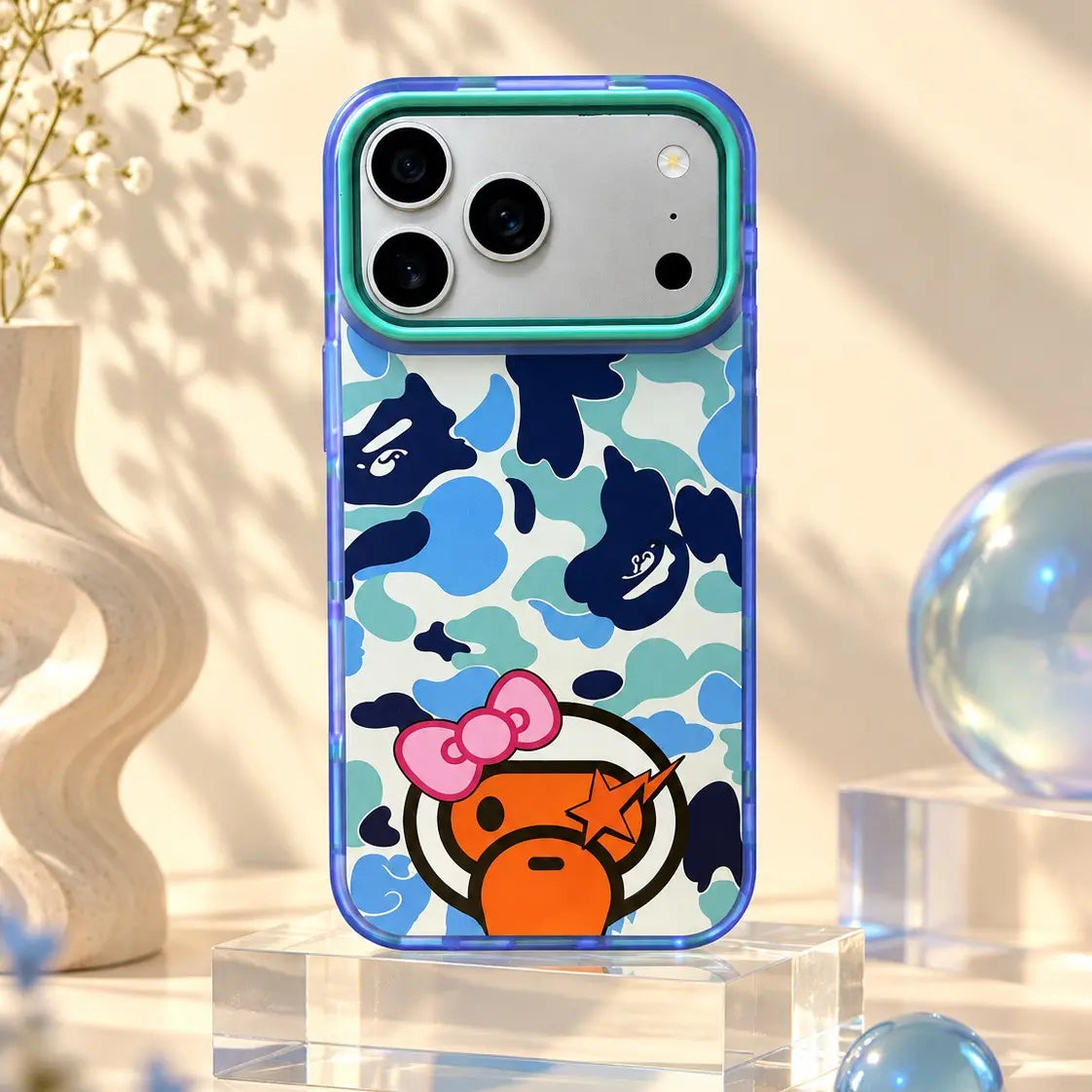 Bape New Color Shockproof Casing for Iphone 12-17 Pro Max, Y2K Streetwear Style, Cellphone & Smartphone Protection