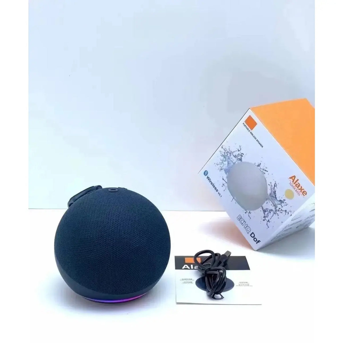 Mini RGB Multifunctional Portable Wireless Speaker with Button, Built-In Li-Ion Cell, Compact Stereo Audio, USB Charging, Waterproof Subwoofer, RGB Lights for Outdoor/Home Use, Compatible with Smartphones & Memory Cards