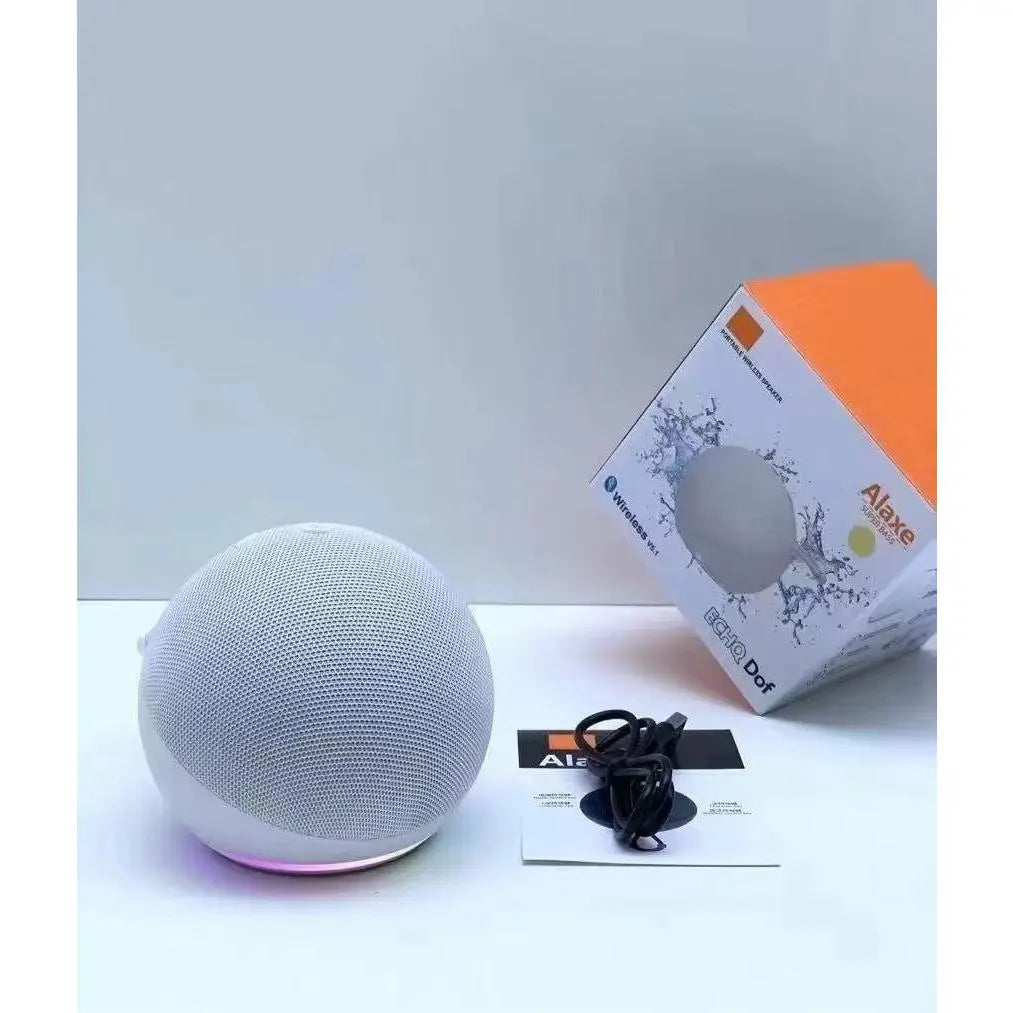 Mini RGB Multifunctional Portable Wireless Speaker with Button, Built-In Li-Ion Cell, Compact Stereo Audio, USB Charging, Waterproof Subwoofer, RGB Lights for Outdoor/Home Use, Compatible with Smartphones & Memory Cards