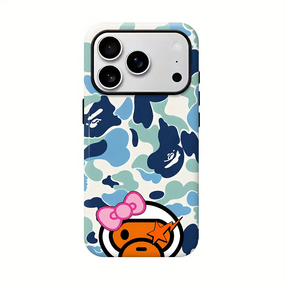 Bape New Color Shockproof Casing for Iphone 12-17 Pro Max, Y2K Streetwear Style, Cellphone & Smartphone Protection