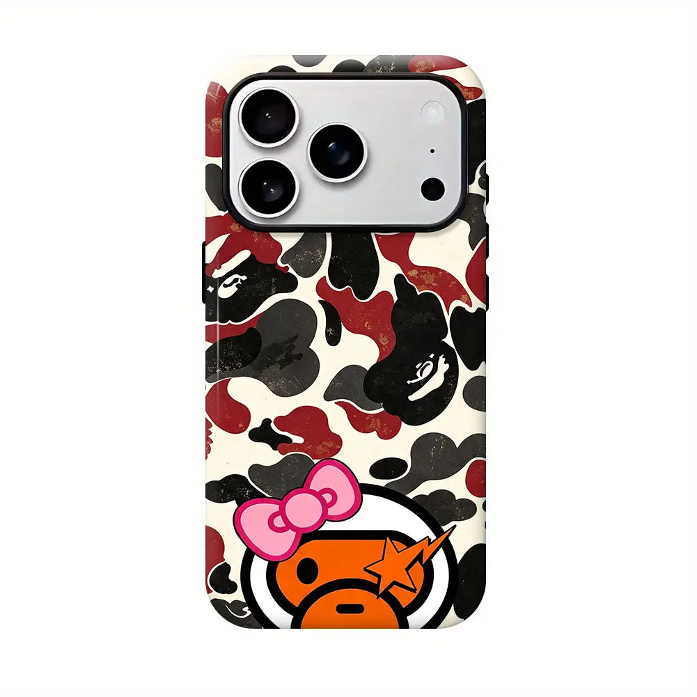 Bape New Color Shockproof Casing for Iphone 12-17 Pro Max, Y2K Streetwear Style, Cellphone & Smartphone Protection