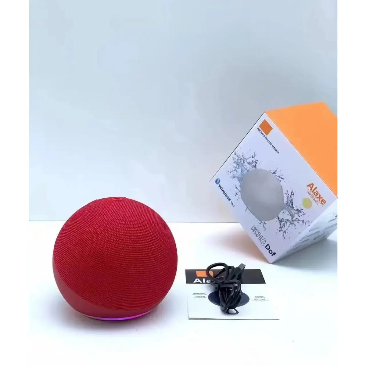Mini RGB Multifunctional Portable Wireless Speaker with Button, Built-In Li-Ion Cell, Compact Stereo Audio, USB Charging, Waterproof Subwoofer, RGB Lights for Outdoor/Home Use, Compatible with Smartphones & Memory Cards