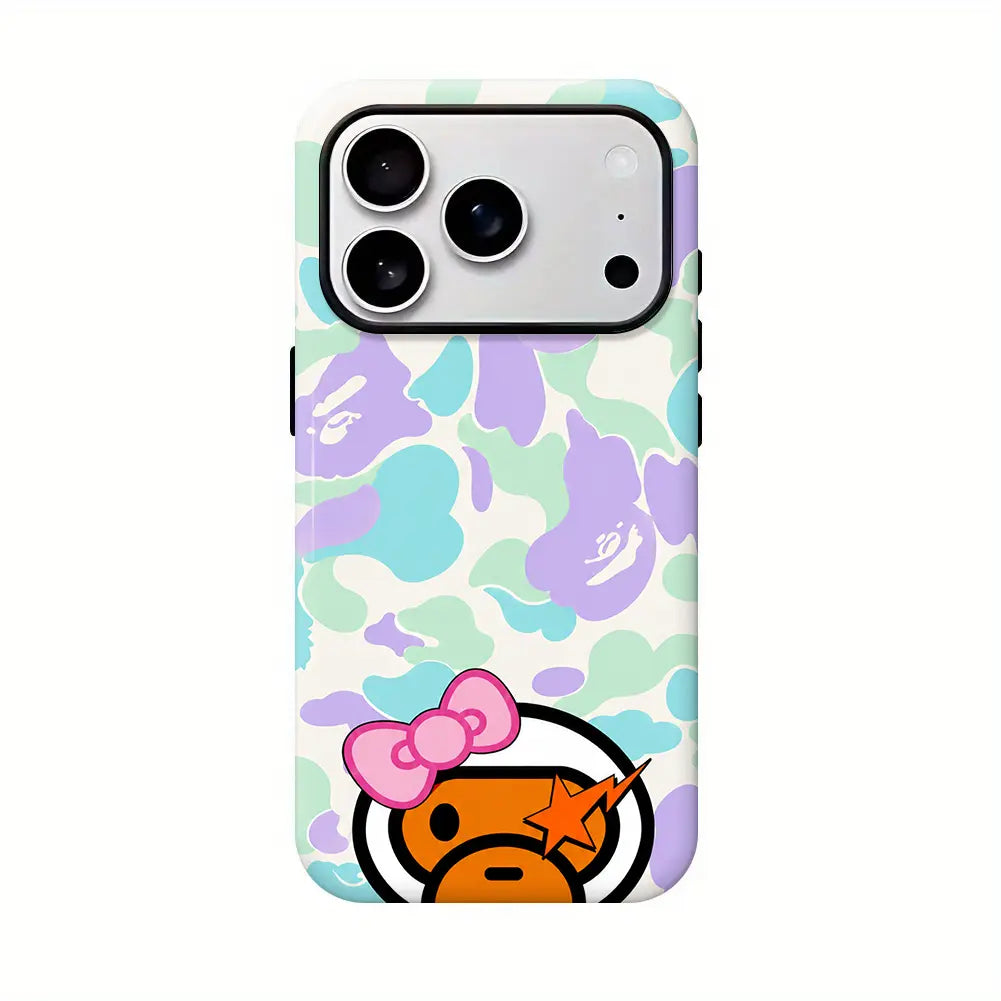 Bape New Color Shockproof Casing for Iphone 12-17 Pro Max, Y2K Streetwear Style, Cellphone & Smartphone Protection