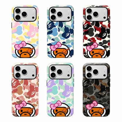 Bape New Color Shockproof Casing for Iphone 12-17 Pro Max, Y2K Streetwear Style, Cellphone & Smartphone Protection
