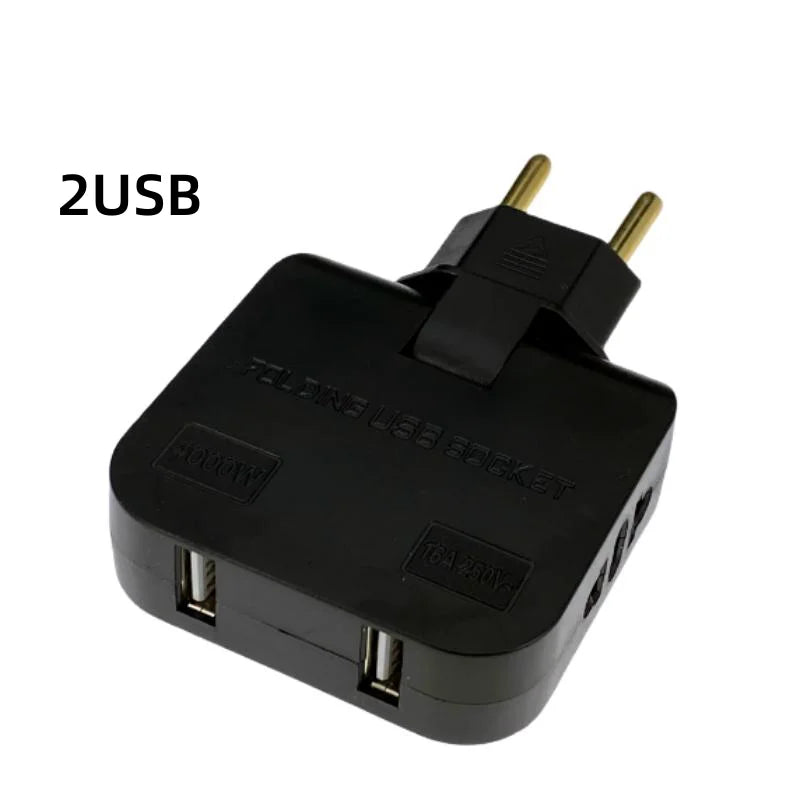 3 in 1 EU Power Socket Plug Adapter Foldable US to EU Travel Aadapters Power Converter KR Plug Electrical Socket AC Outlet
