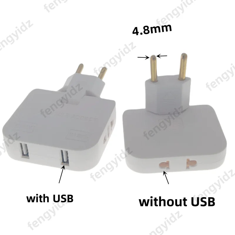 3 in 1 EU Power Socket Plug Adapter Foldable US to EU Travel Aadapters Power Converter KR Plug Electrical Socket AC Outlet