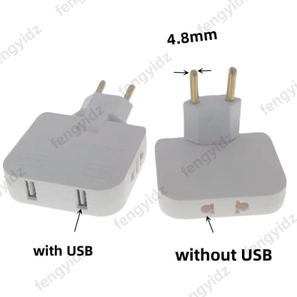 3 in 1 EU Power Socket Plug Adapter Foldable US to EU Travel Aadapters Power Converter KR Plug Electrical Socket AC Outlet
