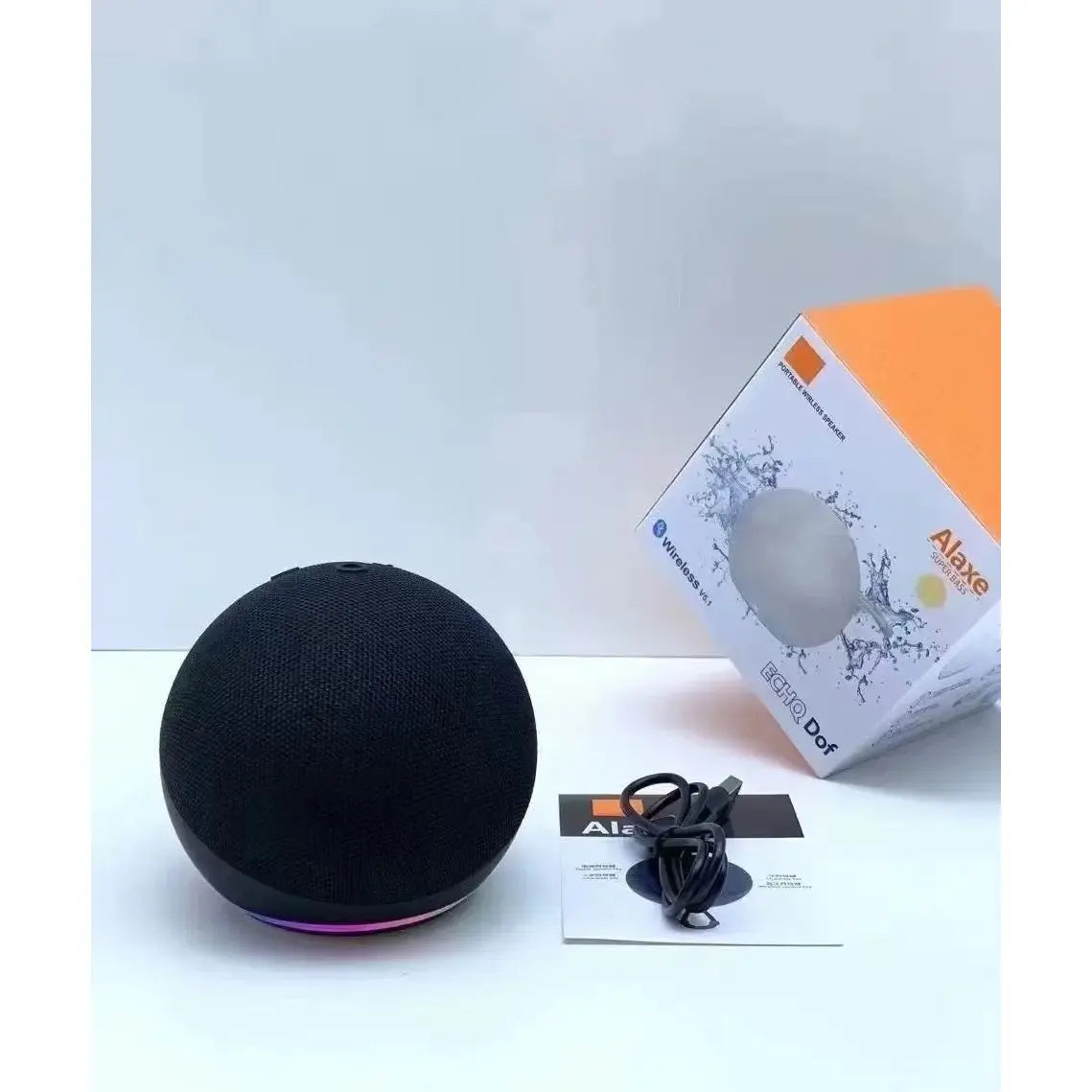 Mini RGB Multifunctional Portable Wireless Speaker with Button, Built-In Li-Ion Cell, Compact Stereo Audio, USB Charging, Waterproof Subwoofer, RGB Lights for Outdoor/Home Use, Compatible with Smartphones & Memory Cards